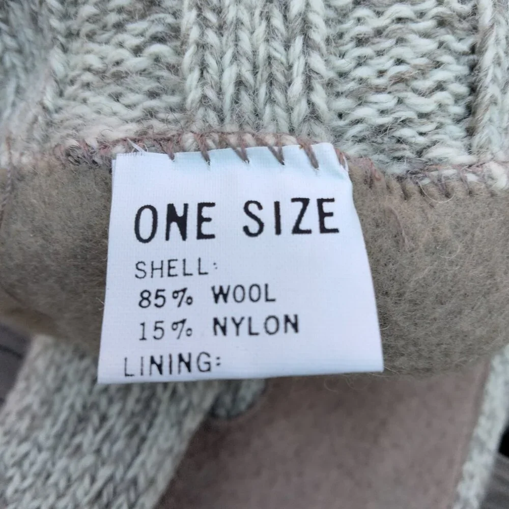 One Size VTG Wool Suede Blend Beige Fleece Lined Gloves RN#17541